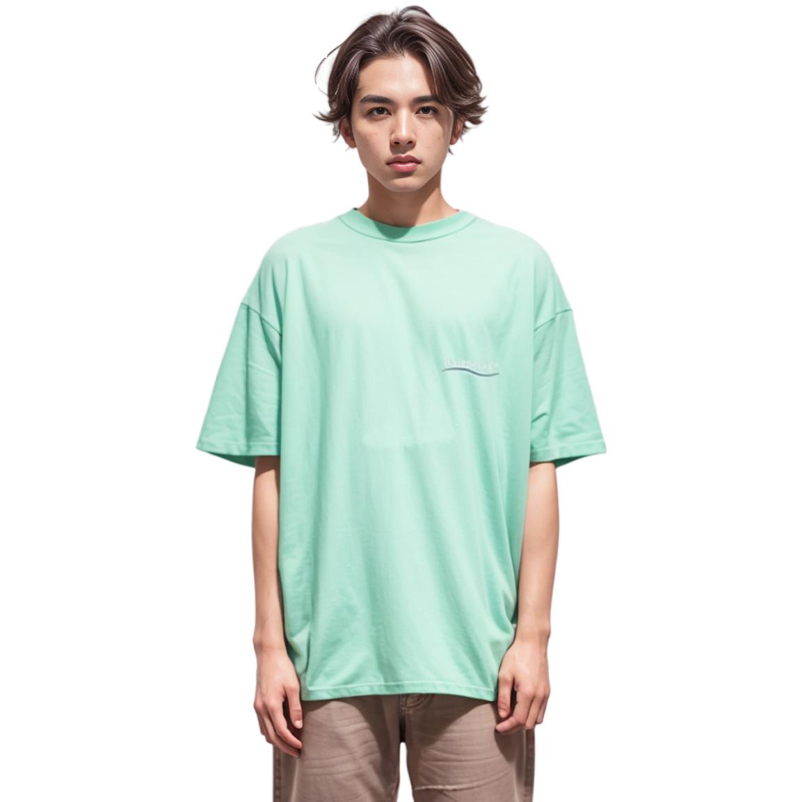 Balenciaga Political Campaign T-Shirt Large Fit 'Mint' 641675TKVJ13461