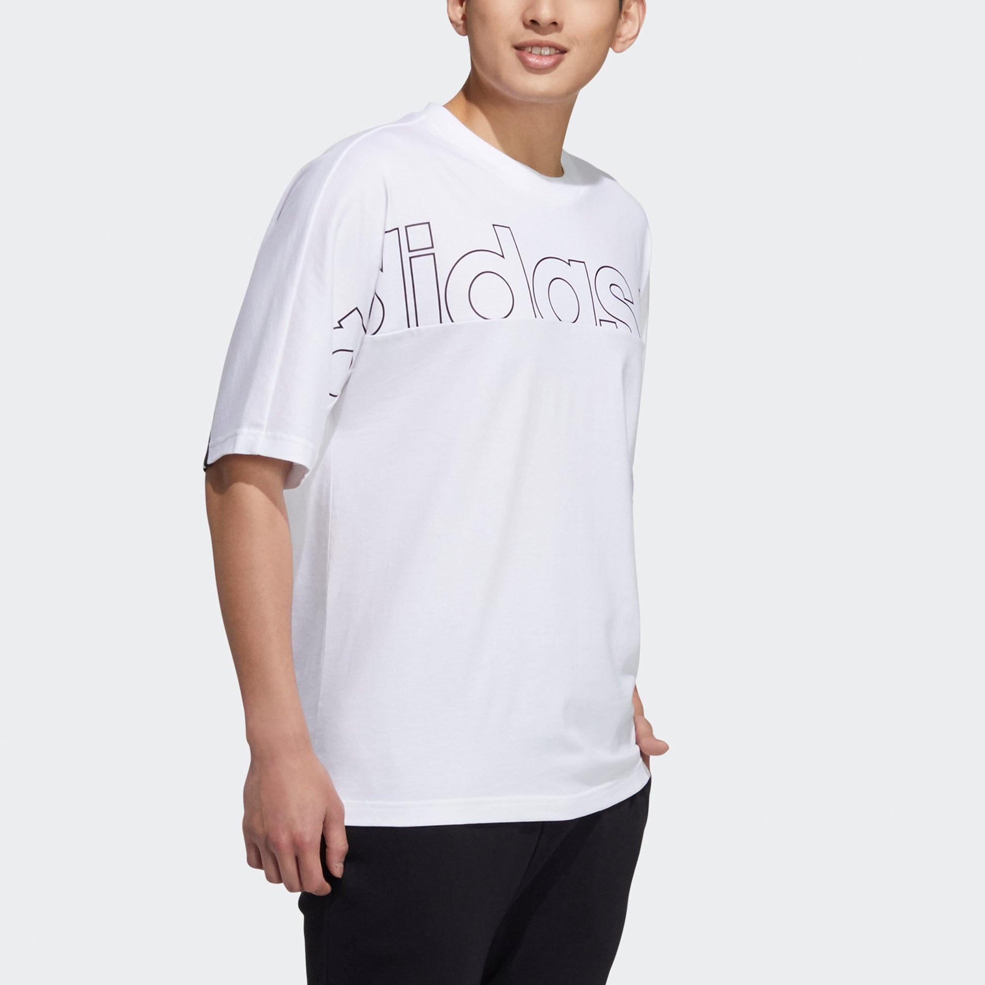 adidas neo M Brlv Tee2 Casual Sports Round Neck Short Sleeve White H59451