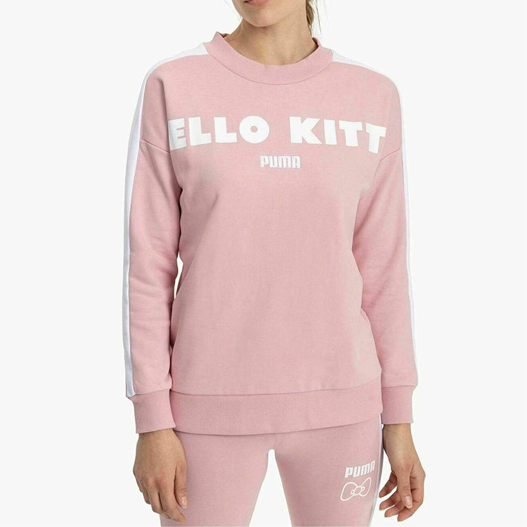 (WMNS) PUMA x Hello Kitty CasualSport Round NeckKnitting Hoodie PinkRed 597139-14
