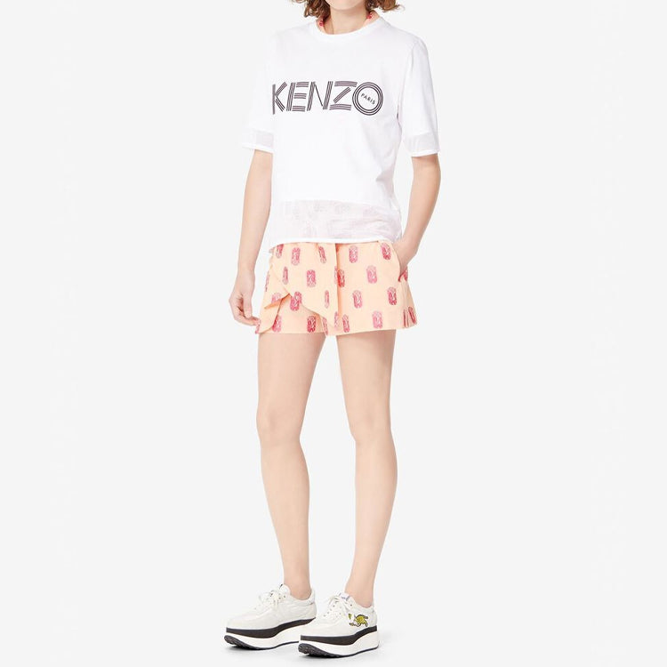 KENZO Logo Printing Short Sleeve White FA5-2TS617-986-01