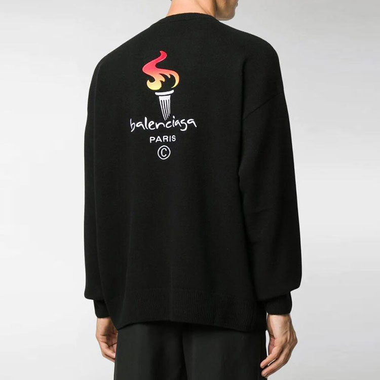 Balenciaga Paris Olympics Crew Neck Sweater 'Black' 621032T41041070