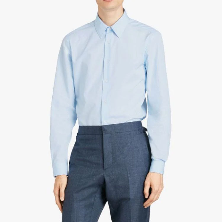 Men's Burberry Alphabet Logo Knit Long Sleeves Shirt Blue 80113701