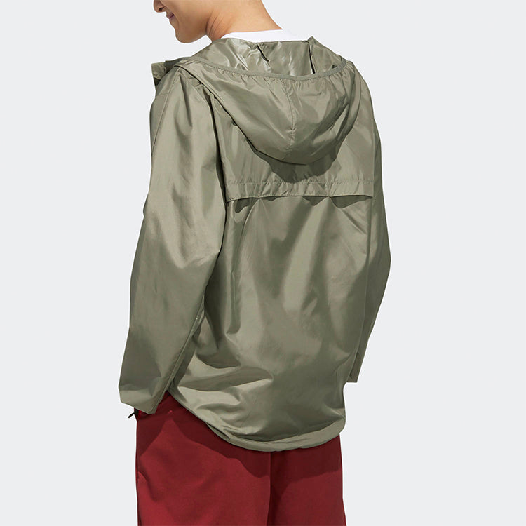 adidas logo Printing Casual hooded track Jacket Green FL0174