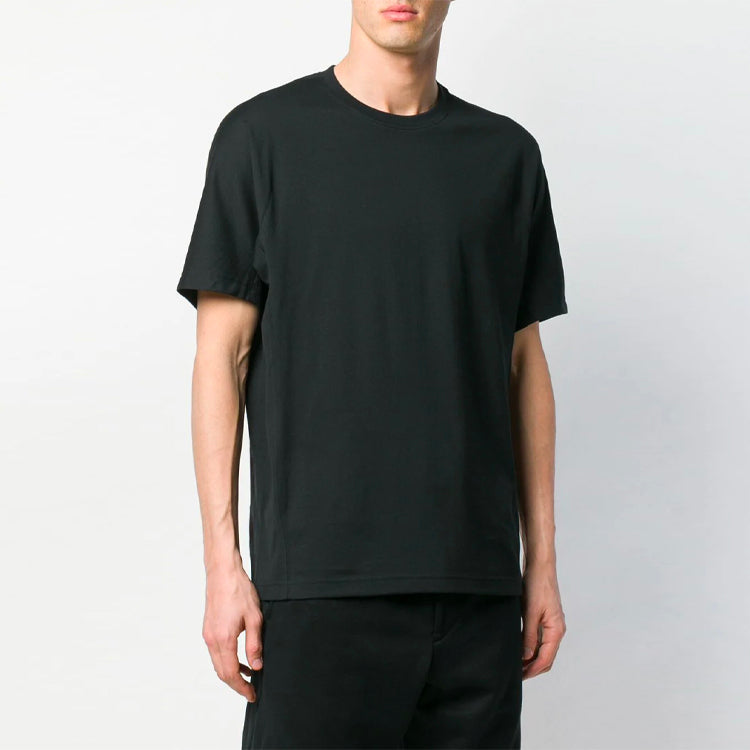 Men's Y-3 U New Round Neck Pullover Short Sleeve Black DY7182