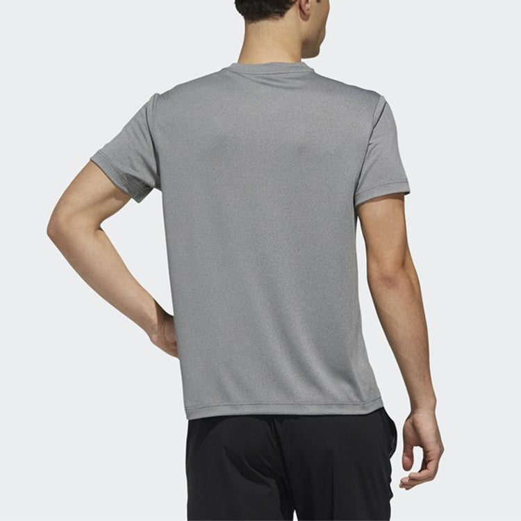 adidas Casual Cozy Round Neck Short Sleeve Gray FI9133