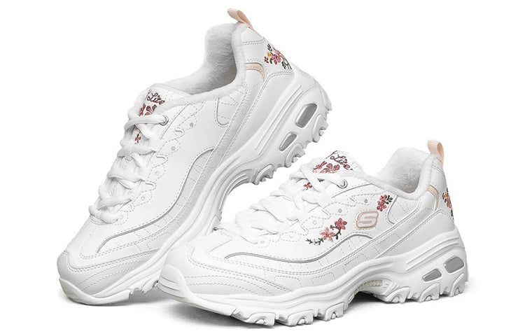 (WMNS) Skechers D'lites 1.0 'White Floral' 66666325-WHT