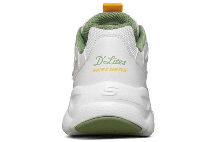 (WMNS) Skechers D'lites Airy Sports Shoes White/Green/Yellow 88888105-WGRN