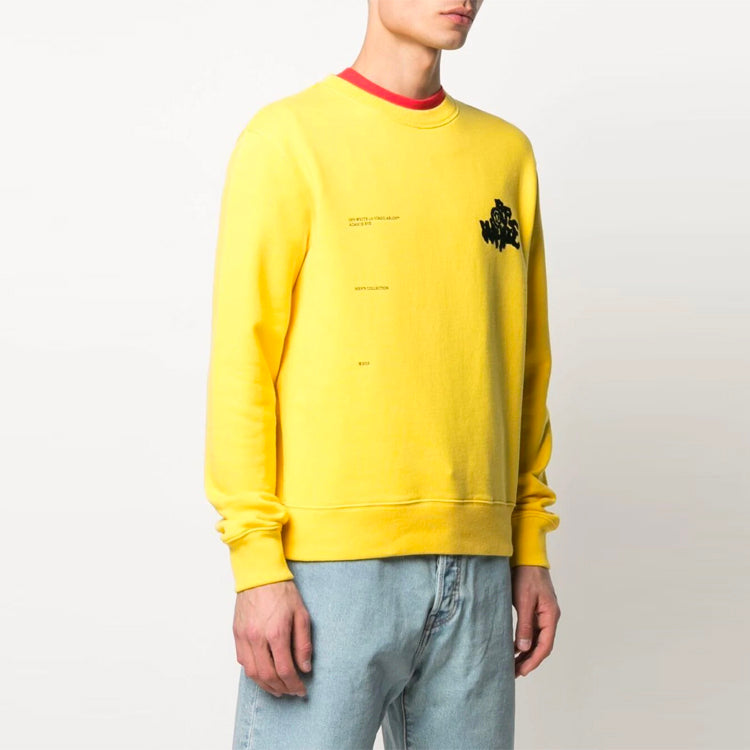 Off-White SS21 Logo Printing Loose Long Sleeves Version Yellow OMBA025S21FLE0121910