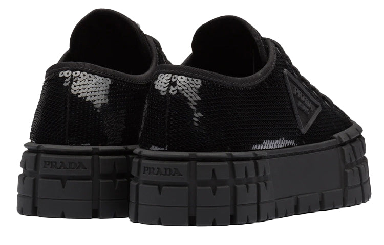 (WMNS) PRADA Double wheel sequin sneakers 'Black' 1E787M_959_F0002_F_050