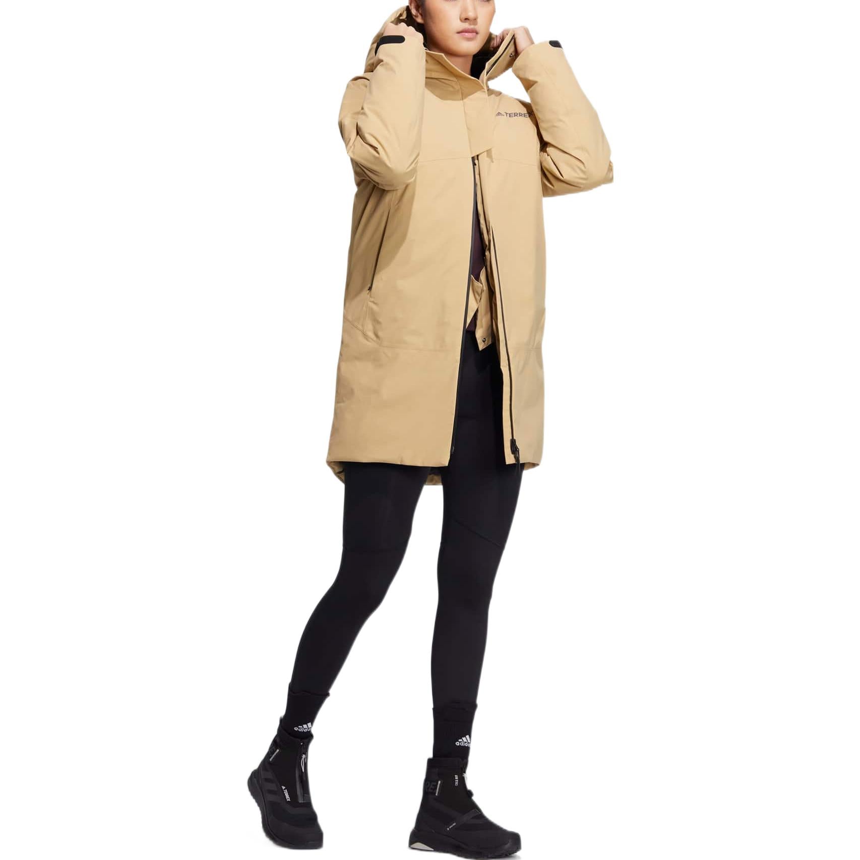 (WMNS) adidas Long Down Jacket Asia Sizing 'Yellow' HN2002