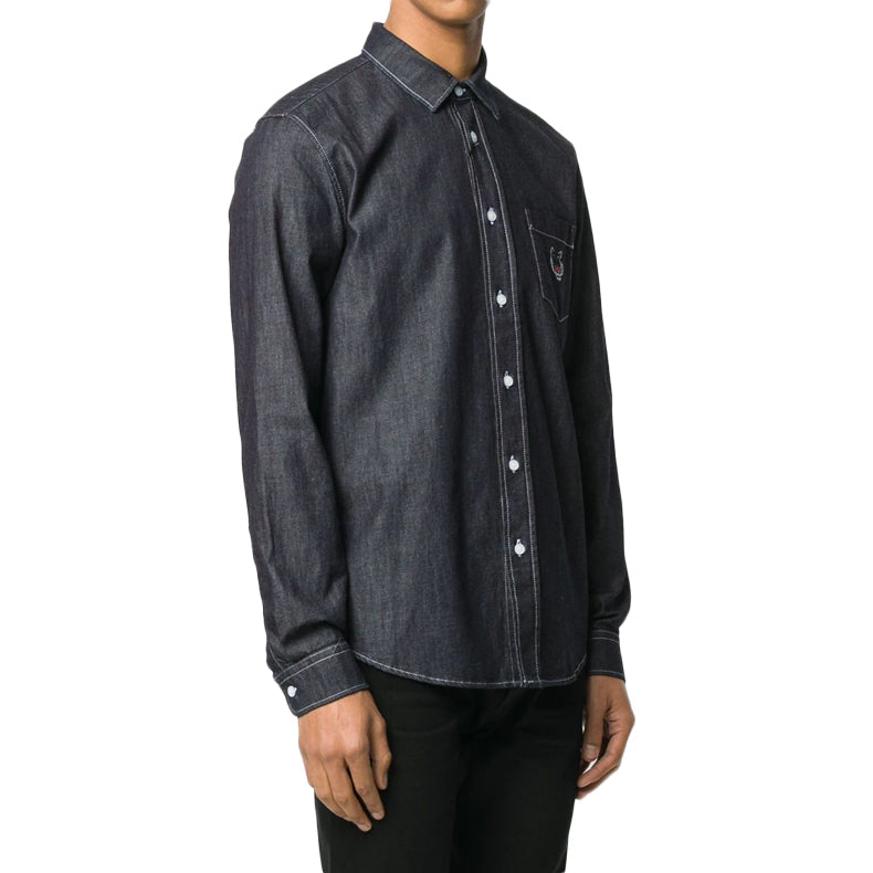 Men's KENZO Casual Long Sleeves Button Shirt Gray FA55CH6002EG-76