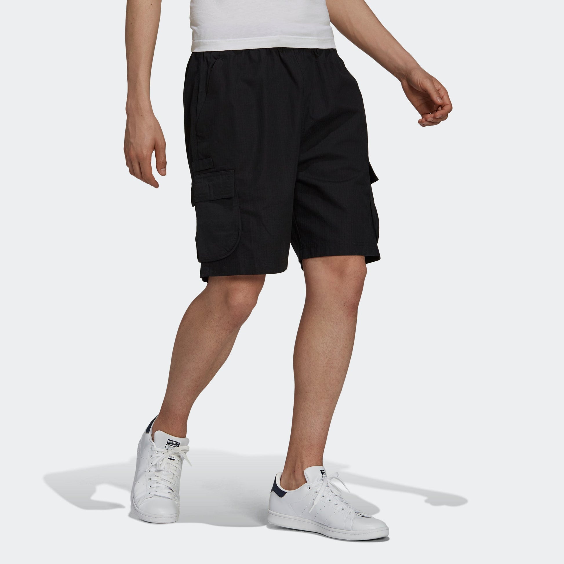 adidas originals Cargo Shorts Side Pocket Loose Lacing Sports Black H09109
