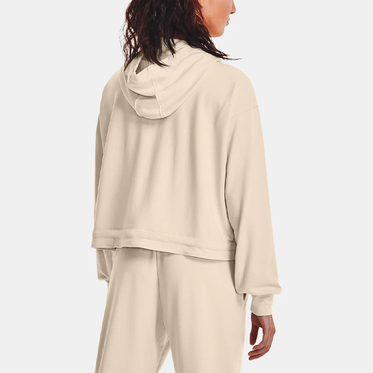 (WMNS) Under Armour Terry Project Rock Terry Pullover Hoodie 'Cream White' 1361059-110