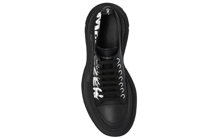 (WMNS) Alexander McQueen Tread Slick Low Lace Up Shoes 'Black White' 679530WIABD1006