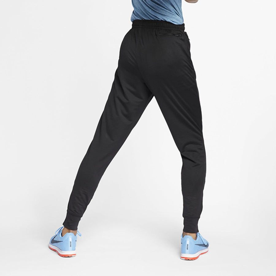Nike Hollow Out Alphabet Logo Pattern Knit Sports Long Pants Black AT7644-010