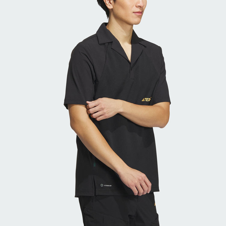 adidas Terrex Short Sleeve Polo Shirt 'Black' IC1971