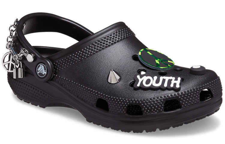 Crocs Classic Feel The Positivity Casual Unisex Black Sandals 207571-001