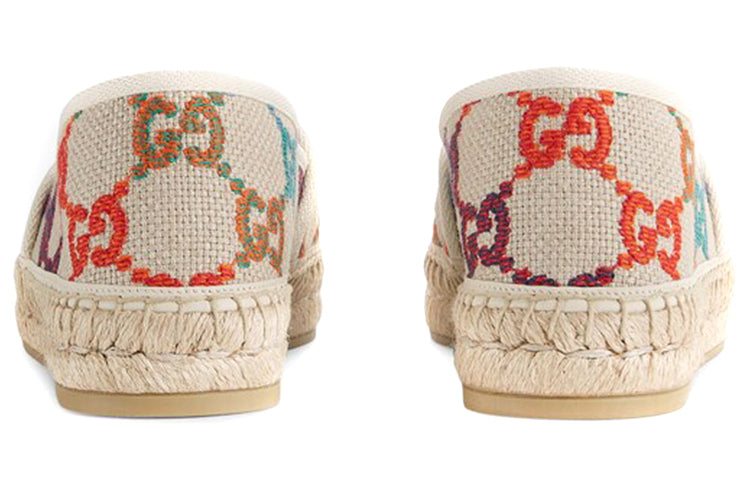 (WMNS) Gucci Blue GG Linen Espadrilles 'Beige Multicolor' 678036-UFT70-8470