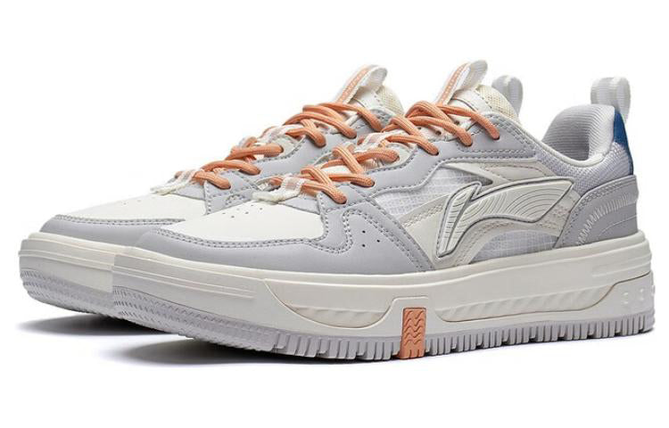 (WMNS) Li-Ning Xingchuan V2 Skate Shoes 'Grey White Orange' AGCT144-3