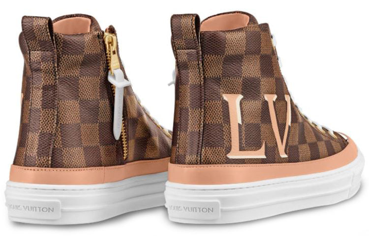 (WMNS) LOUIS VUITTON LV Stellar Damier High-Top Sports Shoes Brown 1A5NAD