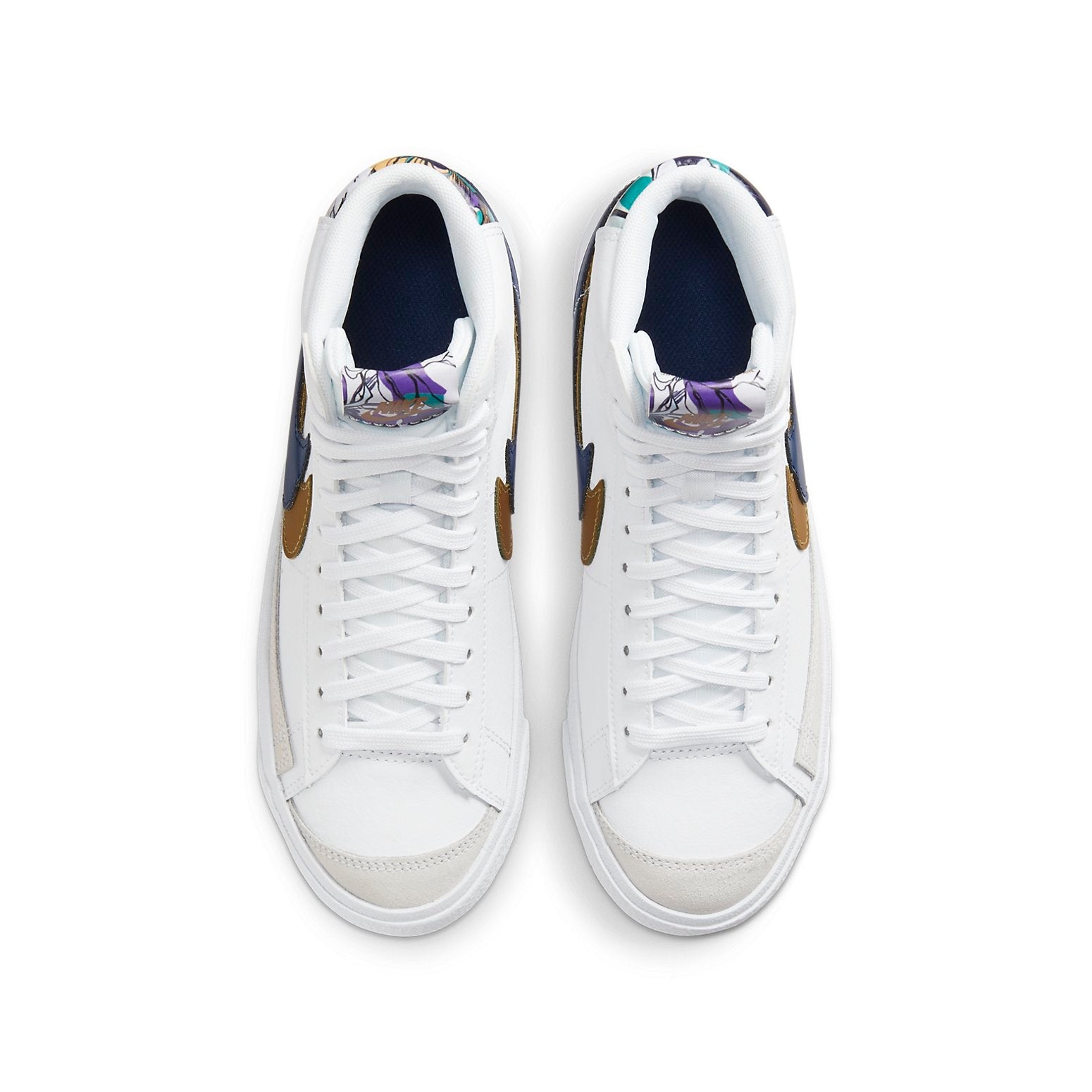 (GS) Nike Blazer Mid '77 SE 'Double Swoosh - White Gold Blue Void' DD1847-102