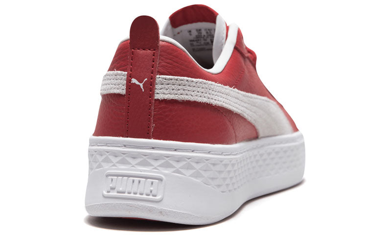 (WMNS) PUMA SMASH PLATFORM L Low Tops Retro Casual Skateboarding Shoes Red 366487-13
