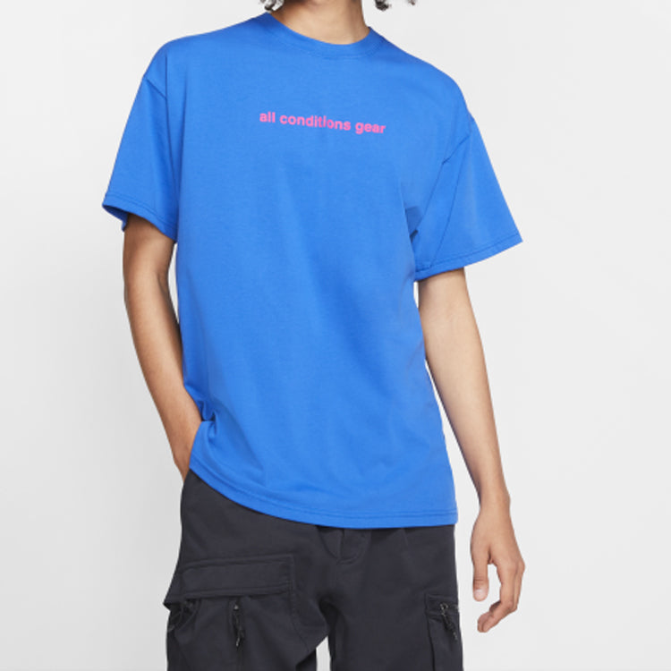 Men's Nike ACG 3D Logo Printing Short Sleeve Blue T-Shirt BV8351-480