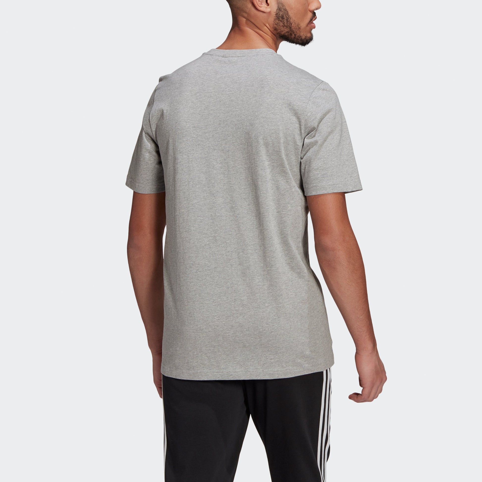 adidas Essentials Embroidered Logo Sports Round Neck Short Sleeve Gray GK9641