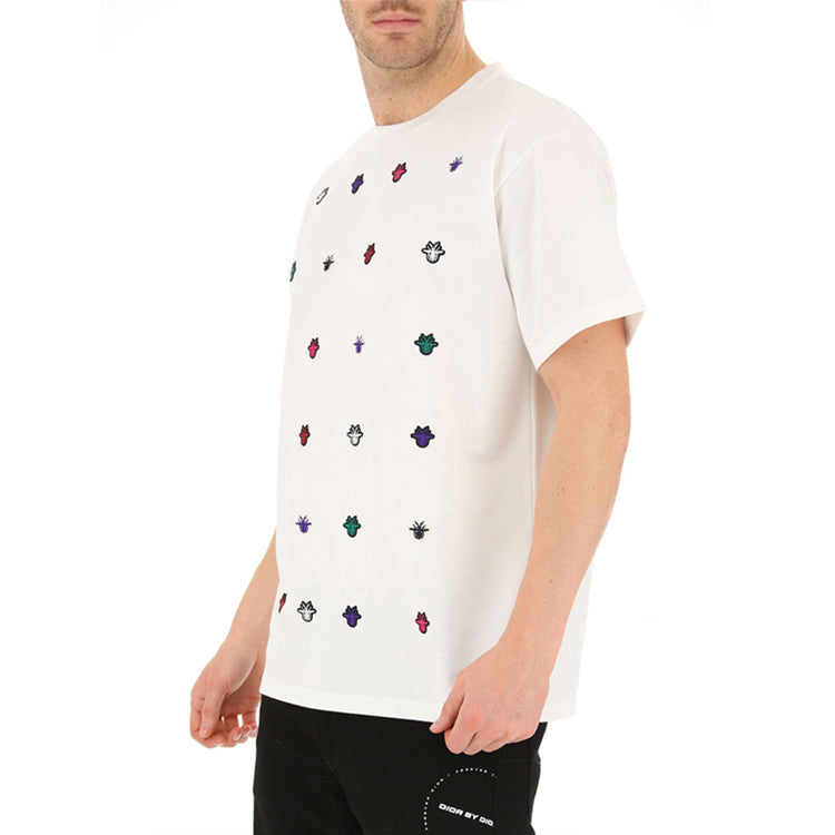 Men's DIOR SS21 Cotton Round Neck Short Sleeve White 863J611M0426-079