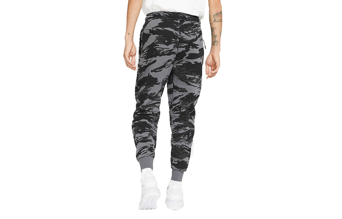 Nike Tech Fleece Camouflage Printing Casual Bundle Feet Long Pants Iron gray CU4498-068