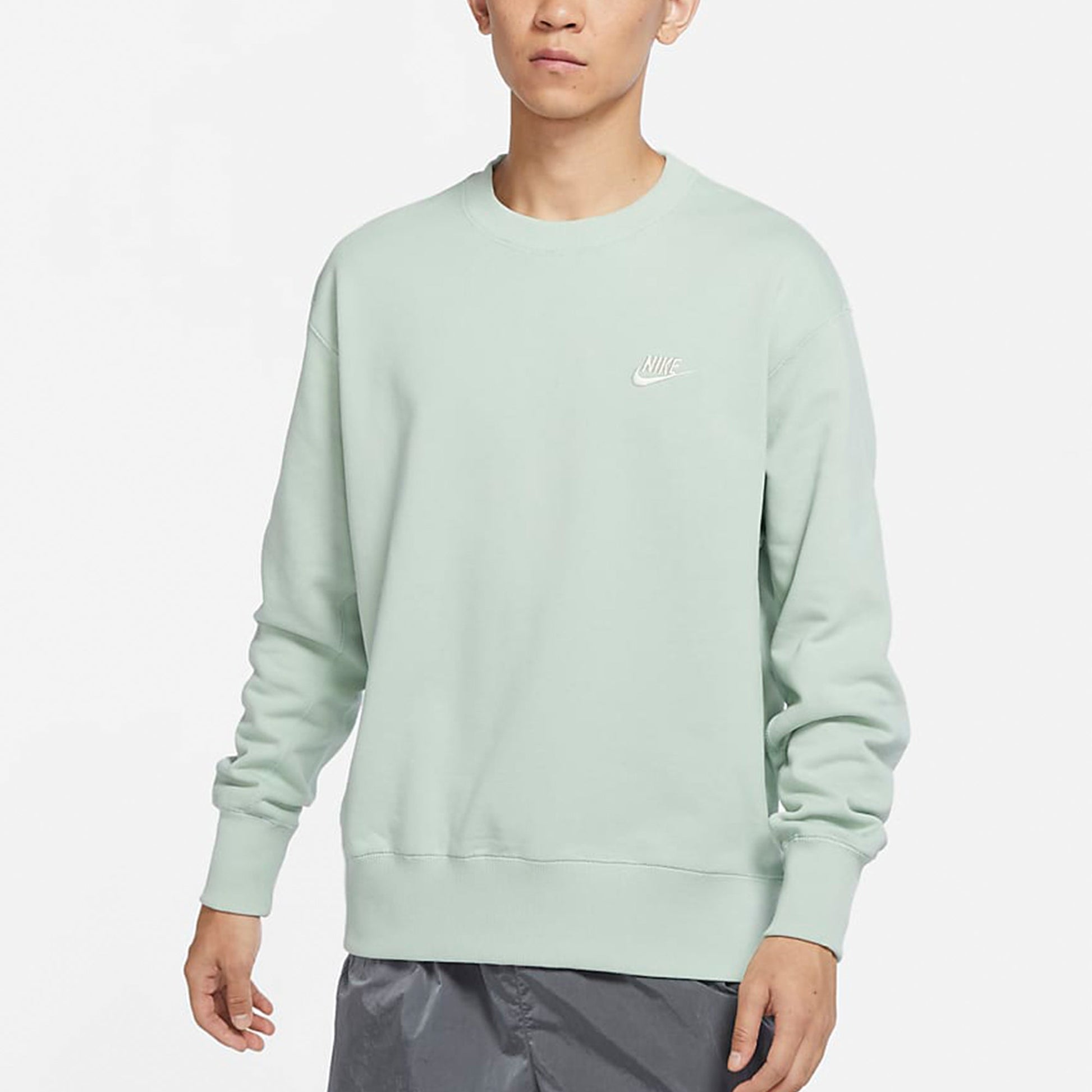 Men's Nike Sportswear Logo Casual Sports Round Neck Pullover Light Green DA0022-017