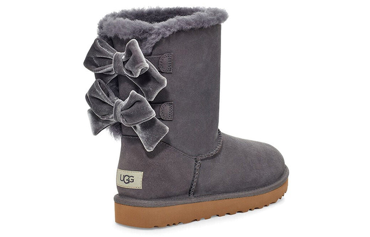 (WMNS) UGG Bailey Bow Velvet Snow Boots Purple 1118854-NHT