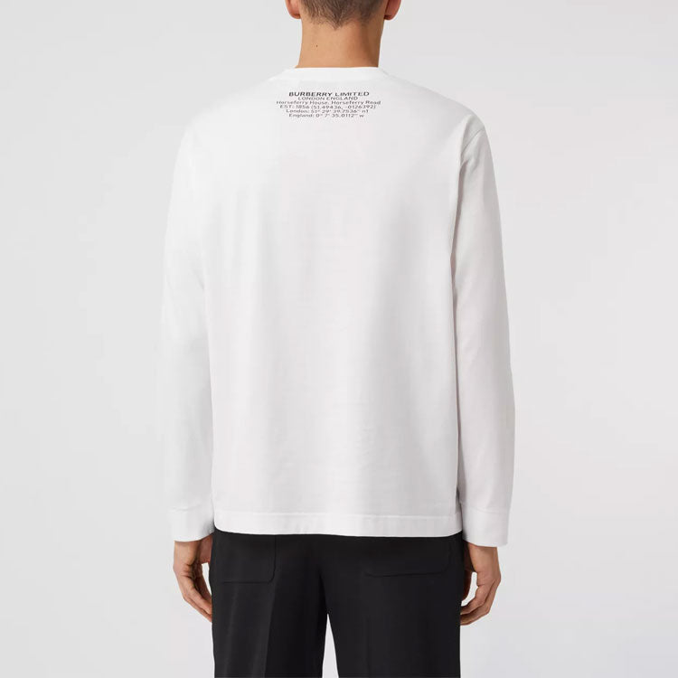 Burberry SS21 Shark Pattern Cotton Long Sleeve Male White 80406881