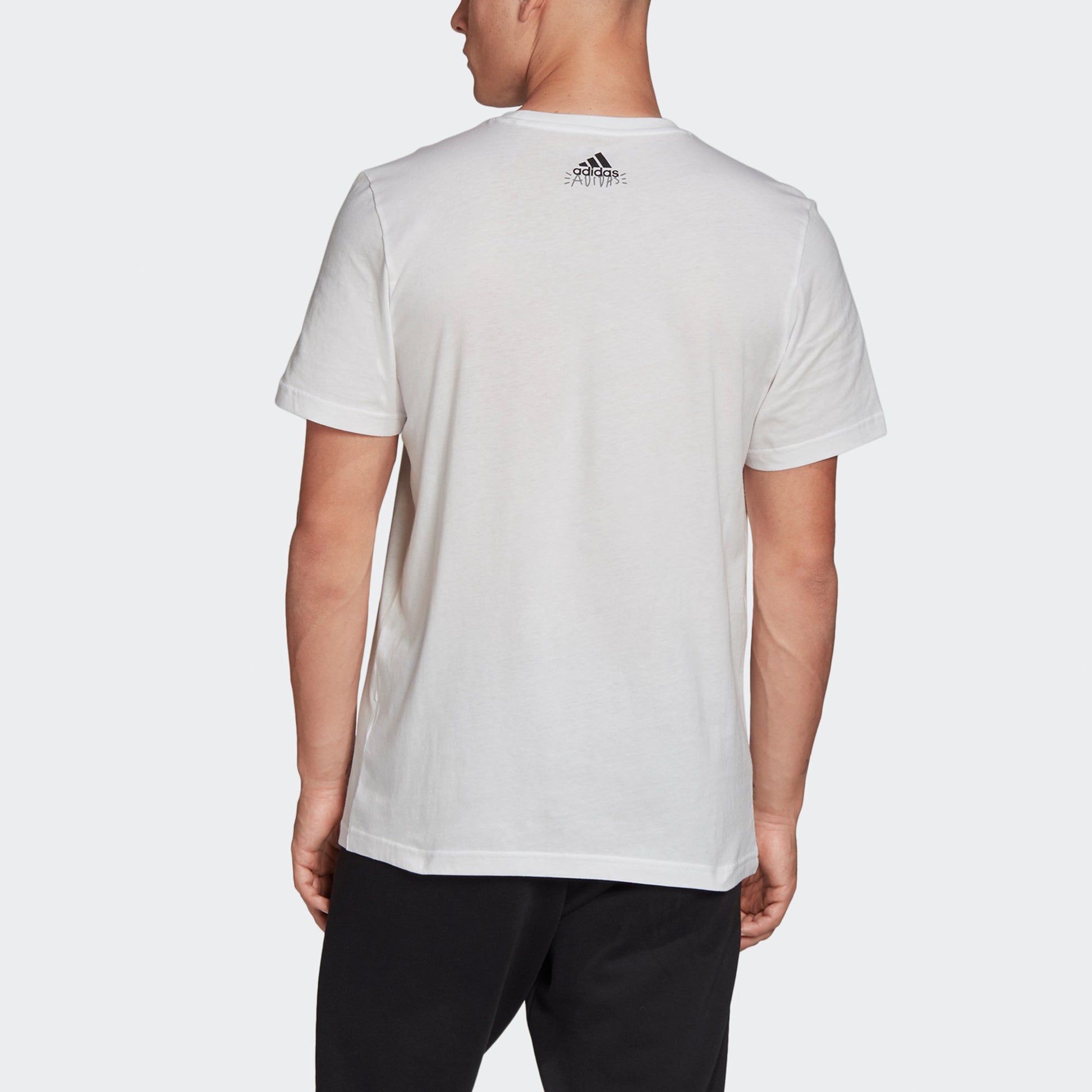 adidas Doodle Photos Photo Printing Sports Round Neck Short Sleeve White FN1715