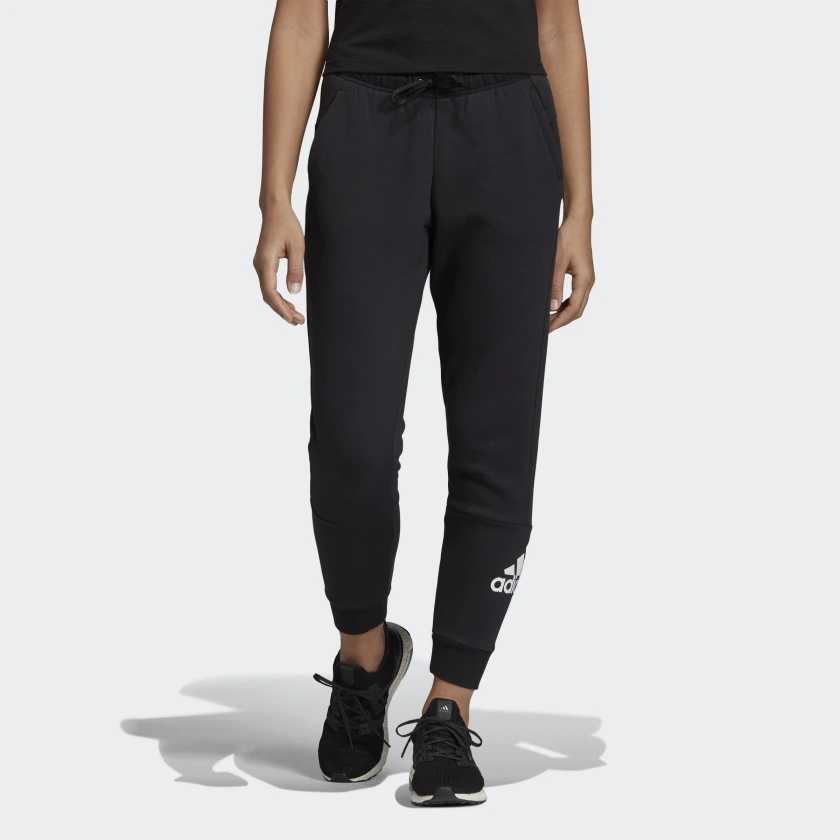 (WMNS) adidas W MH BOS Pant Fleece Lined Knit Long Pants Black EB3806