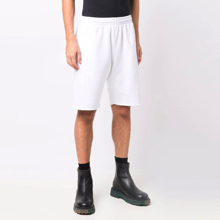 Off-White FW21 Logo Knee-Length Sports Shorts Version White OMCI006F21FLE0070184