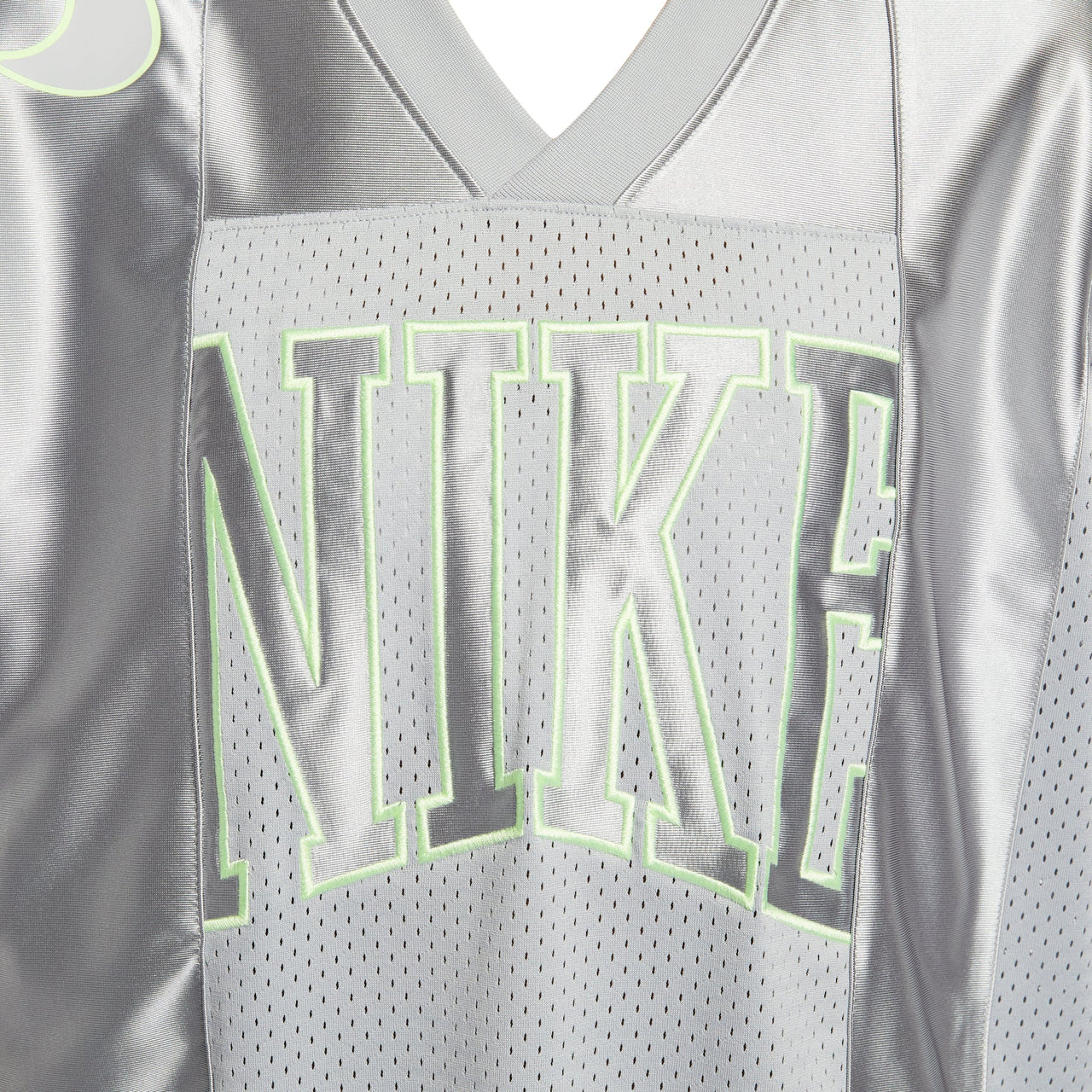(WMNS) Nike Sportswear Street Oversized Graphic Jersey Top Asia Sizing 'Smoke Grey Barely Volt' HJ0281-077
