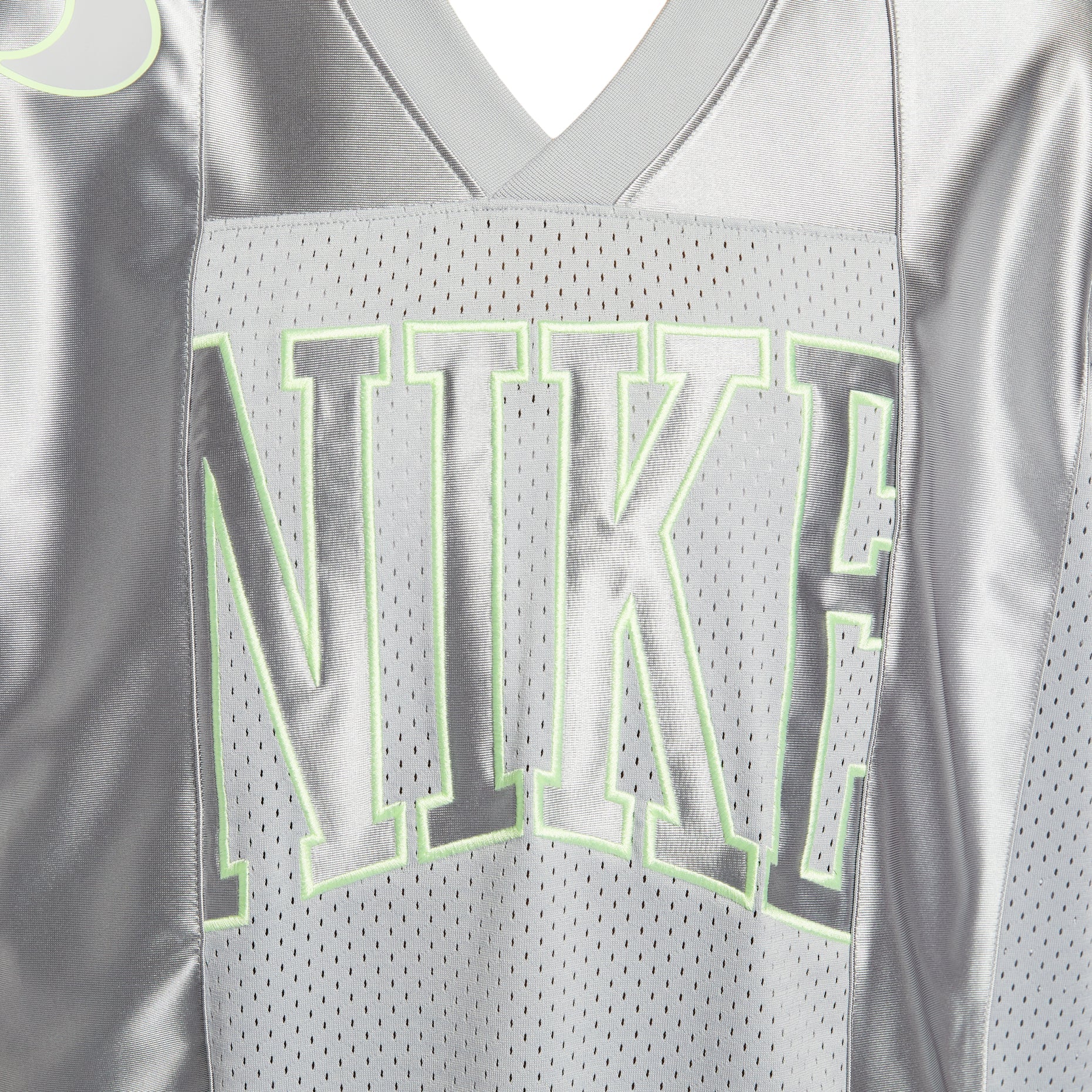 (WMNS) Nike Sportswear Street Oversized Graphic Jersey Top Asia Sizing 'Smoke Grey Barely Volt' HJ0281-077