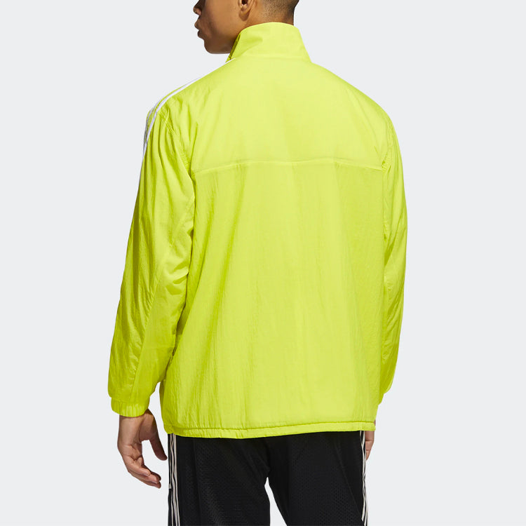 adidas originals Reverse Tt Casual Sports Reversible Stand Collar Zipper Jacket Yellow Green GN3818
