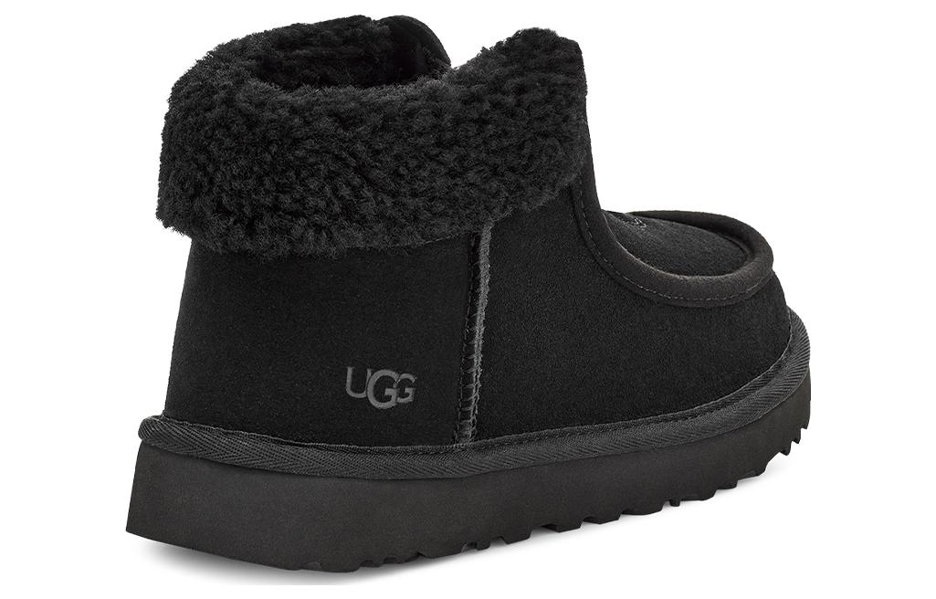 (WMNS) UGG Funkarra Suede Fur Collar Zip 'Black' 1143955-BLK