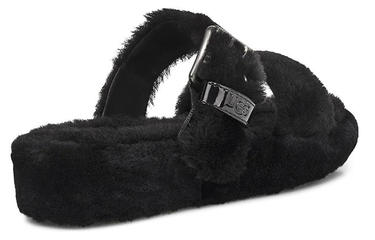 (WMNS) UGG Fuzz Yeah Black Sandals 1104662-BLK