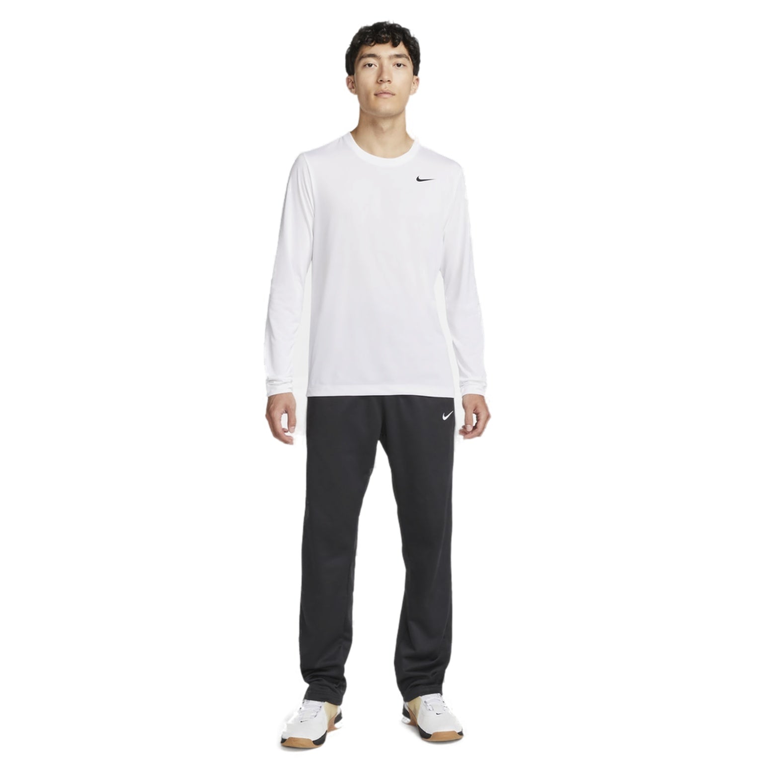 Nike Dri-FIT Logo Long-Sleeves Tee 'White' DX0994-100