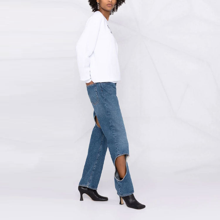 (WMNS) Off-White SS21 Logo Printing Swea White OWBA055S21JER0040110