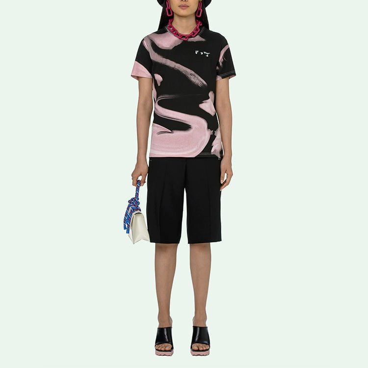 (WMNS) Off-White Liquid Melt Casual Tee 'Nude White' OWAA049R21JER0023101