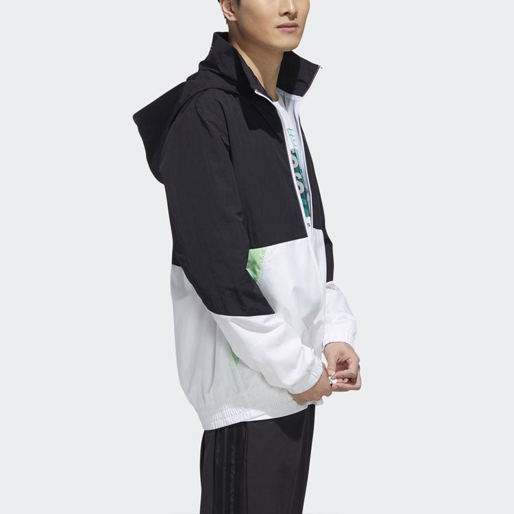 adidas neo M Egame Wb Sports Colorblock hooded Windbreaker Jacket Black White Colorblock GL7187