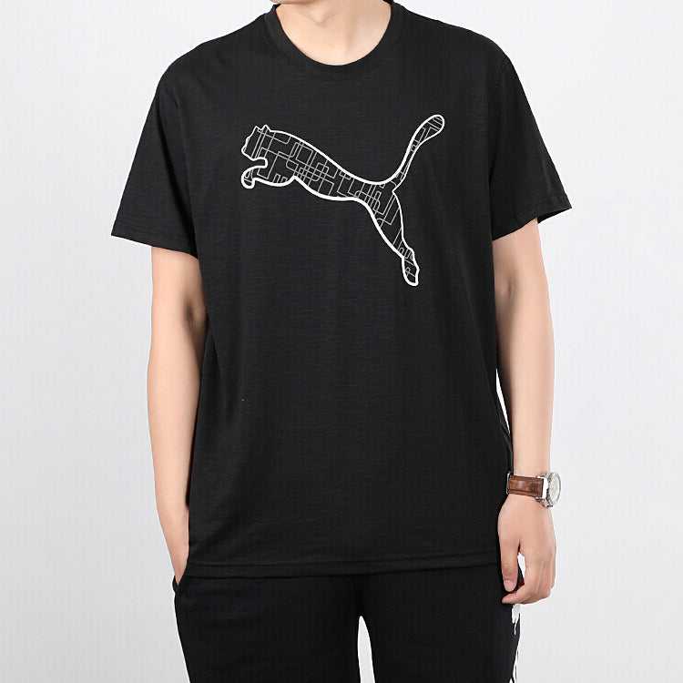 PUMA logo Loose Short Sleeve TEE Black 519025-07