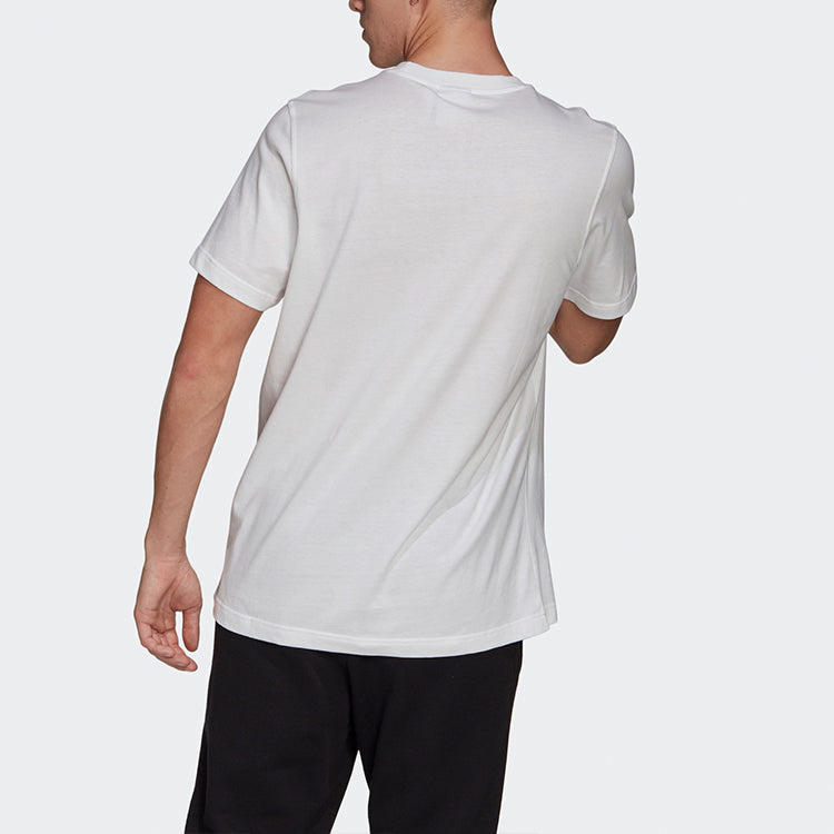 adidas originals Chest Logo Sports Round Neck Short Sleeve White FM3790