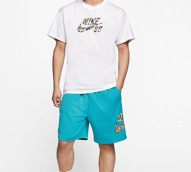 Nike SB Flowers Logo Skateboard Short Sleeve White CU0311-100