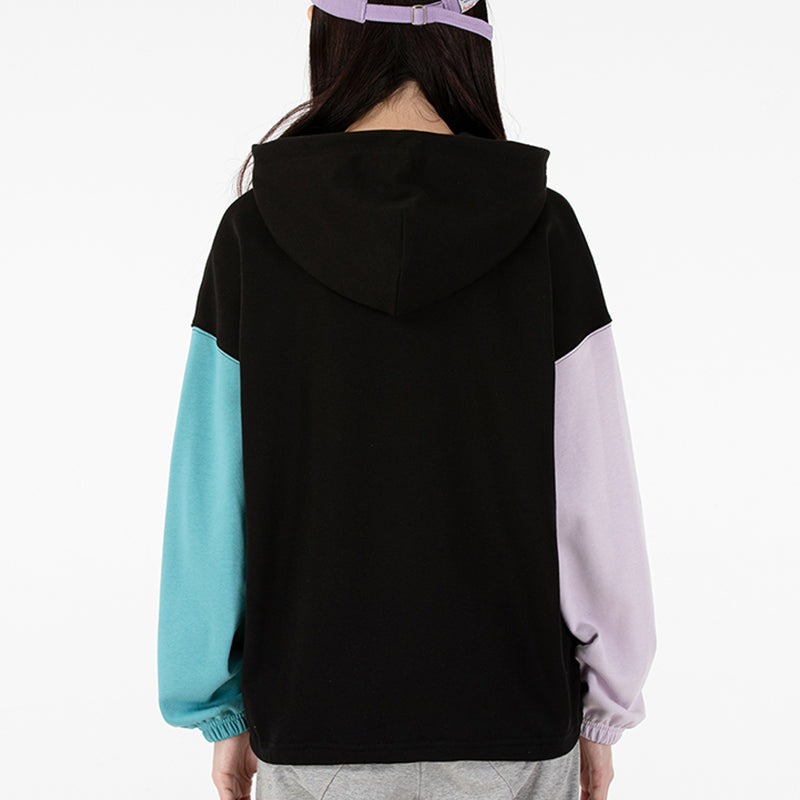 (WMNS) PUMA Classics Block Hoodie Pocket Colorblock Casual Black 535180-01