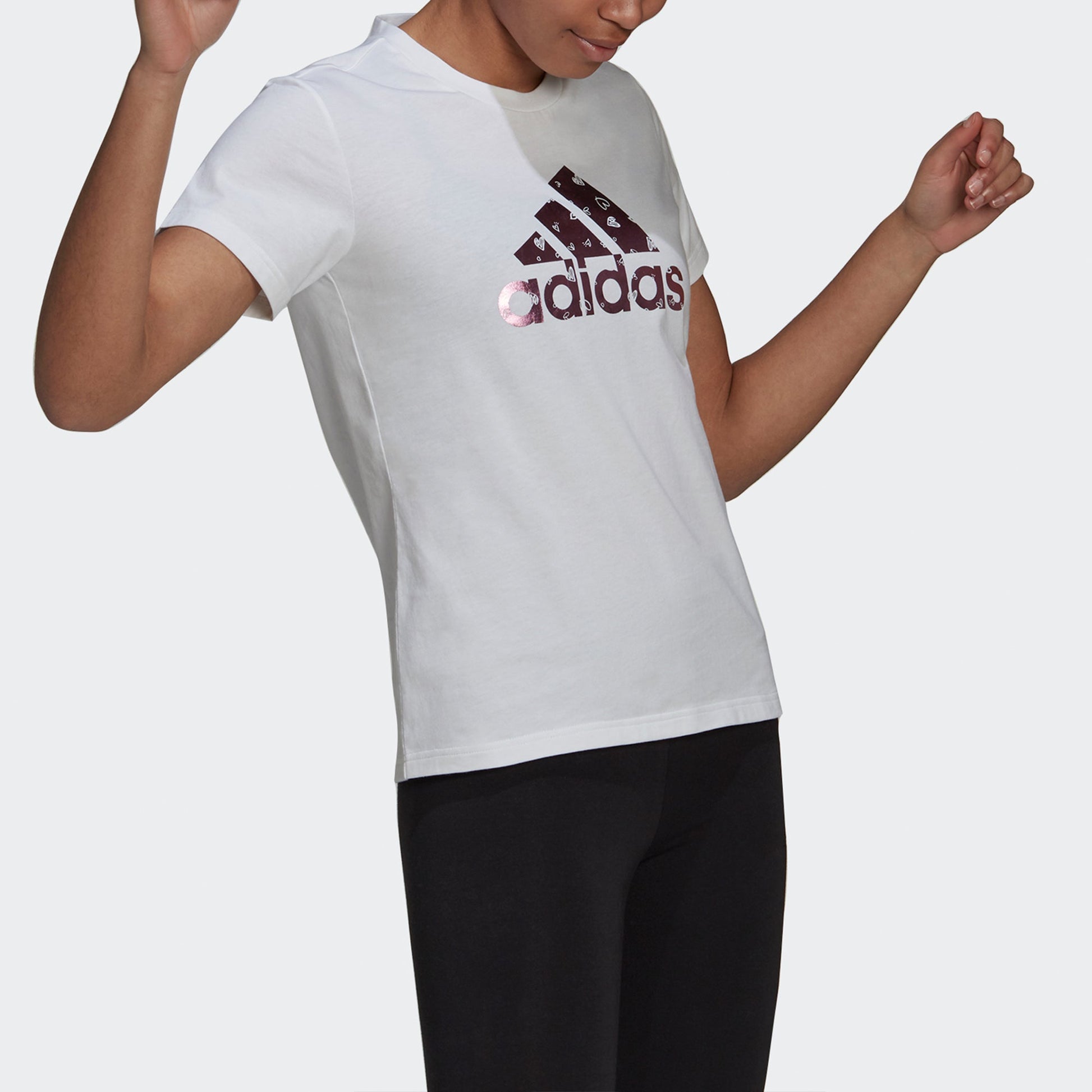 (WMNS) adidas Gfx Tee Ss2 Love Funny Printing Logo Short Sleeve White HB7128